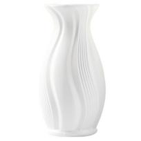 Dekoratyvinė balta PVC vaza, banguota E152