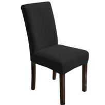 Elastingas kėdės užvalkalas, juodas, minimalistinis E167