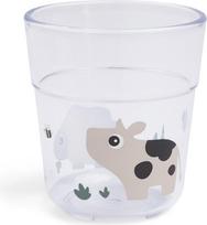 Done by deer Puodelis vaikams Tiny Farm 220 ml, permatomas pilkas