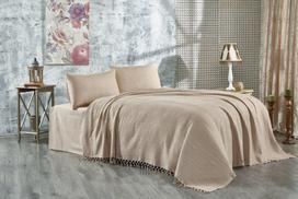 Lovatiesė Mijolnir Double Pique Lotus, ruda sp., 240 cm x 220 cm