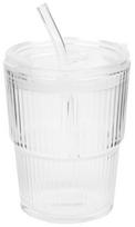 Stiklinė su šiaudeliu Homla Embo Groove, stiklas, 0.4 l
