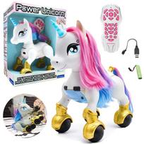 Interaktyvus programuojamas vienaragis valdomas pulteliu ir judėsiais „Power Unicorn”