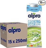"Alpro Cooking Soya Light Vegan" iš sojos pagaminta neutralaus skonio karštiems ir šaltiems patiekalams skirta veganiška grietinėlė - 15 x 250 ml