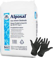 "Alposal" baseino druska 75 kg baseino druskos, baseino druska, tinka chloratoriui, druskos elektrolizei, verdančiai druskai, įskaitant 1 porą "Arnomed" vienkartinių pirštinių