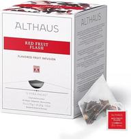 "Althaus Tea Red Fruit Flash", vaisių arbata piramidės formos maišelyje, "Pyra Pack", intensyvaus uogų skonio raudonųjų vaisių arbata, 15 x 2,75 g