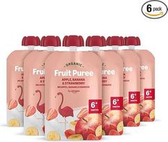 "Amazon" prekės ženklas: Mama Bear Squeeze Ekologiški obuoliai, bananai ir braškės, 90 g (6 vnt.)