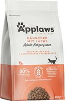 "Applaws" suaugusių kačių sausas ėdalas, vištiena su lašiša, be grūdų, 400 g (1 pakuotė)