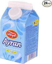 "Ayran" jogurto gėrimas Ilgalaikis sveikatingumo gėrimas ir gyvybiškai svarbus gėrimas Jogurto gėrimas Daug baltymų, mažai cukraus ir mažiau angliavandenių Natūralūs energetiniai gėrimai ir sportiniai gėrimai Be pridėtinio cukraus 24 x 500 ml