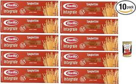 "Barilla Integrale Spaghettini" - viso grūdo kietųjų kviečių makaronai, ploni spagečiai - 100 % viso grūdo, daug skaidulų - al Dente per 5 minutes - ideali forma padažams ir pestui 10 x 500 g + itališka gurmaniška polpa