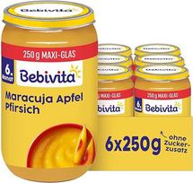 "Bebivita" vaisių persikų su pasiflorų vaisiais obuoliuose, 250 g, 6 vnt. (6 x 250 g)