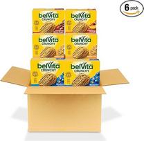 "belVita" pusryčių sausainiai, 4 skoniai - 6 dėžutės po 5 pakuotes (iš viso 30 pakuočių)