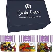 "Candy Künne" saldainių dovanų dėžutė be cukraus - 600 g vaisių guminukų ir saldainių be pridėtinio cukraus - saldumynų dovanų dėžutė sąmoningam malonumui - užkandžių dėžutė be cukraus