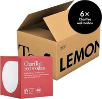 "ChariTea Red Rooibos" piramidės formos maišelyje - 10 arbatos maišelių pakuotėje - ekologiška Rooibos/raudonųjų krūmų arbata - sąžininga prekyba, veganiška (6 pakuotės)