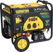 "Champion Power Equipment" CPG3500E2-DF-EU benzininis + dujinis generatorius (2800 W, nešiojamasis dviejų degalų generatorius, generatorius su integruota rankena + ratų komplektas, 68 dB(A))