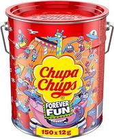 "Chupa Chups Best of Lollipop" kibirėlis, kuriame yra 150 5 skonių ledinukų poparto metalo skardinėje, tinkančioje gimtadieniui ir Kalėdoms 150 x 12 g