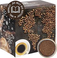 "Corasol Premium Coffee World Travel Advent Calendar 2025" su 24 skrudintomis gurmaniškomis kavomis iš 24 šalių, knygelė, malta filtruojamai kavai (240 g)