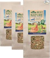 "Dehner Best Nature" lesalas viščiukams ir putpelėms, su kiautais, 3 x 1 kg (3 kg)