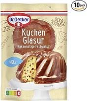 "Dr. Oetker" 10 x 150 g pieno šokolado skonio tortų glazūros Lengvas tortų dekoravimo glaistas - 10 vnt.