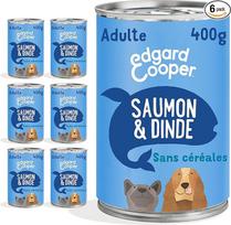 "Edgard & Cooper" drėgnas maistas šunims (lašiša ir kalakutiena, 400 g x 6), be grūdų, šviežia mėsa ir žuvis, aukštos kokybės baltymai, tikri ingredientai šunims, hipoalerginis, be pridėtinio cukraus