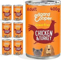 "Edgard & Cooper" vištiena ir kalakutiena su obuoliais, braškėmis ir morkomis - drėgnas ėdalas be grūdų suaugusiems šunims - 6 x 400 g skardinės