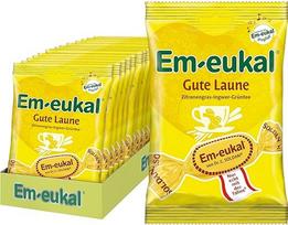 "Em-eukal Good Mood Lemongrass Ginger Green Tea" - žiemos leidimas - vaistažolių saldainiai su imbieru ir žaliąja arbata 15 x 90g
