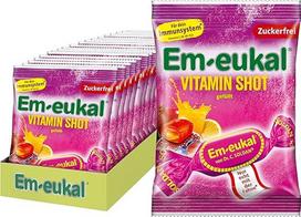 "Em-eukal Vitamin Shot Filled Sugar-Free" 1500 g - gaivus vaisių skonis - su granatų sulčių koncentratu ir vertingu apelsinų aliejumi - 20 x 75 g