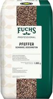 "Fuchs Professional" - Juodieji pipirai smulkinti 1 kg maiše, stambiai malti prieskoniai dideliems vartotojams, su praktišku kratytuvo priedu