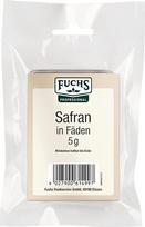 "Fuchs Professional" - šafranas siūluose, aukštos kokybės prieskoniai, turintys stiprią prieskonių galią, skirti ypatingiems patiekalams, profesionalios kokybės, skirti dideliems vartotojams ir viešojo maitinimo įstaigoms, 5 g perdirbamame maišelyje