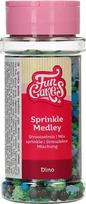 "FunCakes Sprinkles Medley Dinosaur": torto pabarstukai, puikaus skonio, puikiai tinka tortams puošti, pabarstukų mišinys, 65 g