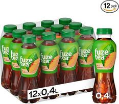 "Fuze Tea Black Tea Peach" - nepaprastas juodosios arbatos ir vaisinio persikų skonio derinys - tausiai išgaunama arbata - vienkartiniai buteliukai (12 x 400 ml)
