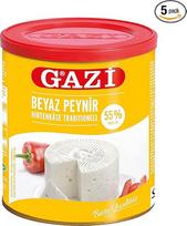 "Gazi Shepherd's Cheese Traditional" - 5 x 500 g skardinė - "Beyaz Peynir" karvės sūris, 55 % riebumo, pagamintas iš 100 % karvės pieno, skirtas užkandžiams, duonai, kepiniams ir salotoms, intensyvus ir šiek tiek kreminis
