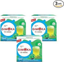 "Gimoka" kavos kapsulės, žaliosios arbatos skonio, su sumažintu cukraus kiekiu - 48 kapsulės, tinkančios "Nescafè Dolce Gusto" kavos aparatams, 48 vnt. (3 x 16 gėrimų), pagaminta Italijoje