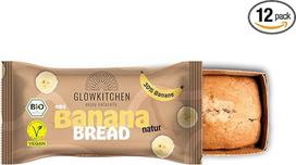 "Glowkitchen" bananų duona, 12 užkandžių, 70 g, bet kokiai progai, ekologiška, veganiška, su speltų miltais ir papildomais bananais, daugiau kaip 50 % mažiau cukraus nei standartiniuose maišytuvuose, su vanile ir