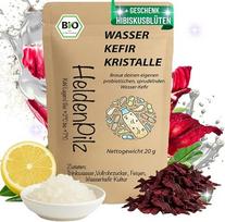 "HeldenPilz" ekologiško vandens kefyro kristalai (30 g) - japoniški kristalai vandens kefyrui gaminti, aktyvūs kefyro gumbeliai, kefyro starterio rinkinys su instrukcijomis (anglų kalba negarantuojama), sparčiai auganti startinė kultūra