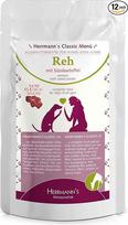 "Herrmanns Reh Menu 1" su ekologiškomis saldžiosiomis bulvėmis, ekologiškomis uogomis ir ekologišku vakarinių erškėtuogių aliejumi, 130 g šunų ėdalo, 12 vnt. (12 x 130 g)