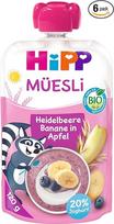 "HiPP Müesli" Mėlynių bananas obuolyje su jogurtu, išspaustas nuo 1 metų (6 x 120 g)