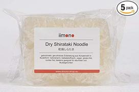 "iimono" sausi "Shirataki" makaronai - mažo kaloringumo ir mažai angliavandenių turintys "Konjac" makaronai - pakuotė po 5 / 50 ritinėlių