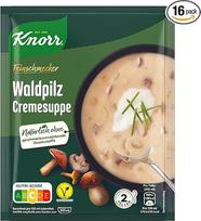 "Knorr Gourmet" sriuba miško grybų kreminė sriuba skani grybų sriuba be skonį gerinančių priedų ir be dažiklių 16 x 2 lėkštės