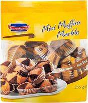 "KuchenMeister" marmuriniai mini keksiukai | maišelyje 255 g | birūs, sultingi marmuriniai keksiukai | mini formatas | idealiai tinka pertraukoms ir kelionėms | (1 x 255 g)