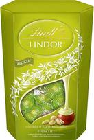 "Lindt LINDOR Pistacijų šokolado rutuliukai", 500 g, apie 40 pieno šokolado rutuliukų su burnoje tirpstančiu pistacijų įdaru mielame kornete, šokoladinių triufelių dovana
