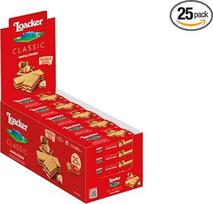 "Loacker" - "Classic Napolitan" - Klasikiniai vafliai su dviem sluoksniais švelnaus lazdyno riešutų kremo, pagaminto iš 100 % itališkų lazdyno riešutų, nefasuoti - Maistas ir užkandžiai 25 vnt. po 45 g