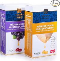 "Manuka Health" MGO400+ saldainiai, 2 vnt. citrinų imbiero ir serbentų (2 x 100 g)