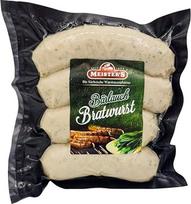 "Meisters Bratwurst" su laukiniais česnakais | Laukinių česnakų kepta dešra | Dešra kepimui ant grotelių ir kepsninėms | Grilio dešra su laukiniais česnakais "Wild Garlic Griller", 4 x 90 g