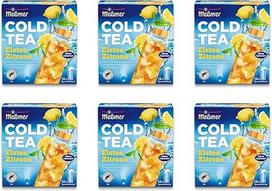 "Meßmer Cold Tea Iced Tea Lemon" | 6 x 14 piramidinių maišelių pakuotė | Vandens buteliui | Be cukraus | Be kalorijų | Alternatyva saldiems gėrimams, tokiems kaip limonadas ar sultys