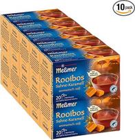 "Meßmer Rooibos" karamelinė arbata | aromatizuota | 20 arbatos maišelių | veganiška | be glitimo | be laktozės | be kofeino