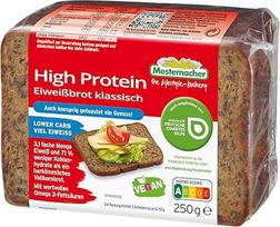 "Mestemacher High Protein Classic" baltyminė duona, 21,1 g baltymų 100 g, mažiau angliavandenių: 69 % mažiau angliavandenių nei viso grūdo duona, su vertingomis Omega-3 riebalų rūgštimis, 5 riekelės, 250 g
