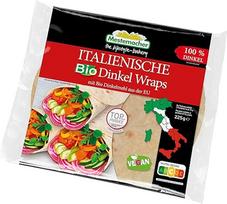 "Mestemacher" itališki ekologiški spirgučių vyniotiniai, dideli, veganiški, pagaminti iš ekologiškų spirgučių miltų, 3 tortilijos vyniotiniai įdarui, 225 g