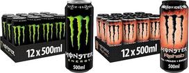"Monster Energy" - energinis gėrimas su kofeinu ir klasikiniu energijos skoniu "Rehab Peach" - energinė ledinė arbata su kofeinu ir persikų skoniu