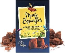 "Monty Bojangles Cocoa Nib Nights" veganiški šokoladiniai triufeliai su kakavos riešutais, šokolado dovana, 180 g, apdovanojimų pelnę prabangūs šokolado skonio triufeliai, puiki šokolado dovana be pieno produktų