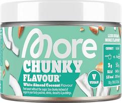 "MORE Chunky Flavour", baltųjų migdolų ir kokosų, 150 g, veganiškas, saldiklis, su inulinu ir laktazės rūgštimi, turintis mažai cukraus ir kalorijų - pagaminta Vokietijoje
